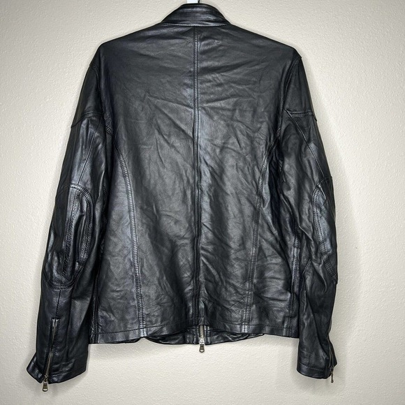 ADAM Women's Black 100% Leather Italian Made Long Sleeve Full-Zip Jacket - Picture 8 of 9